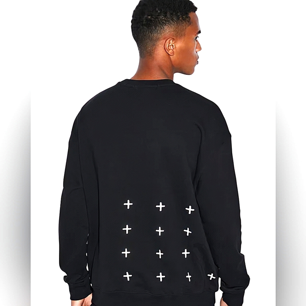 Ksubi Black Sweatshirt with White Cross Details